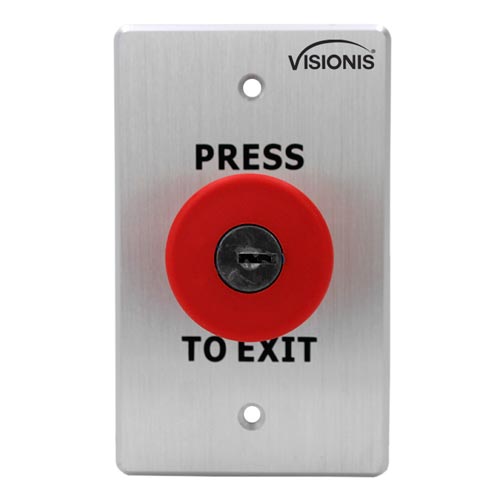 VIS7100 Green with LED Square Request to Exit Button with Timer
