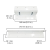 VIS-ZL300-WH – Soporte L y Z para cerradura electromagnética de 300lbs Color Blanco