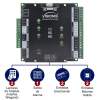 VIS-AXESS-2D-DLX-PCB – Tarjeta Controladora PCB de Acceso en Red + Una Puerta + TCP IP + Wiegand con Software de Escritorio Incluido + 20,000 Usuarios, 70,000 Registros
